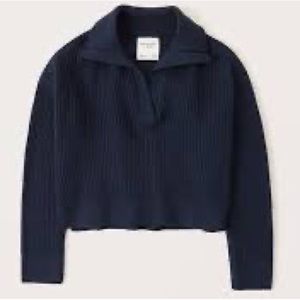 NWOT Abercrombie Navy Notch Sweater